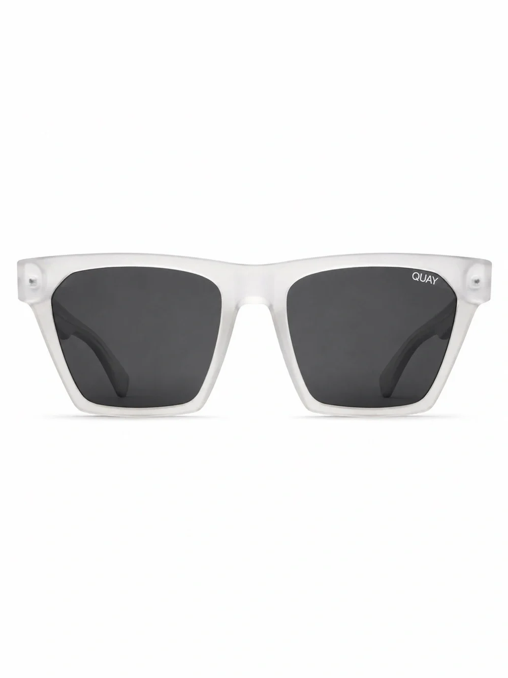 Quay Australia Alright Clear Frame Dark Gray Lens Sunglasses